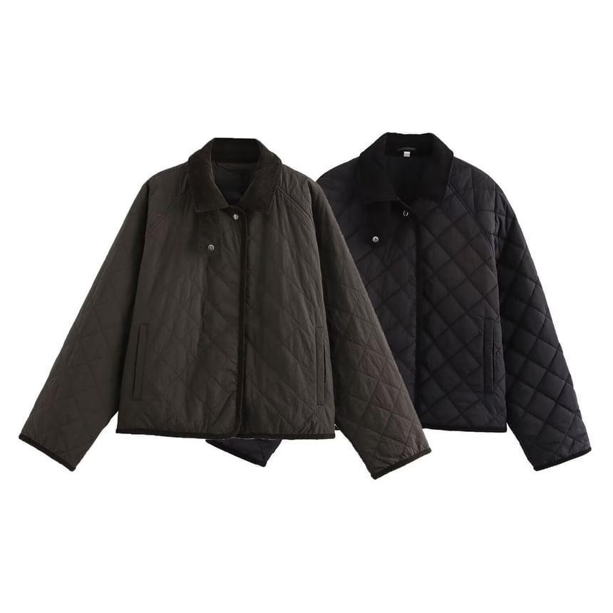 High Neck Quilted Zip-Up Jacket product image