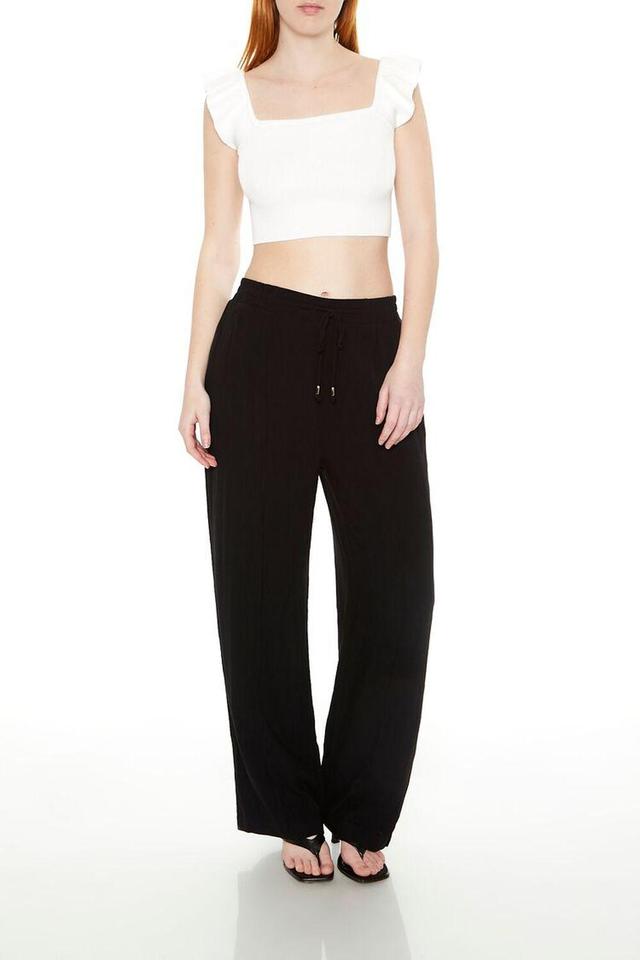 Drawstring Denim Trouser Pants | Forever 21 Product Image