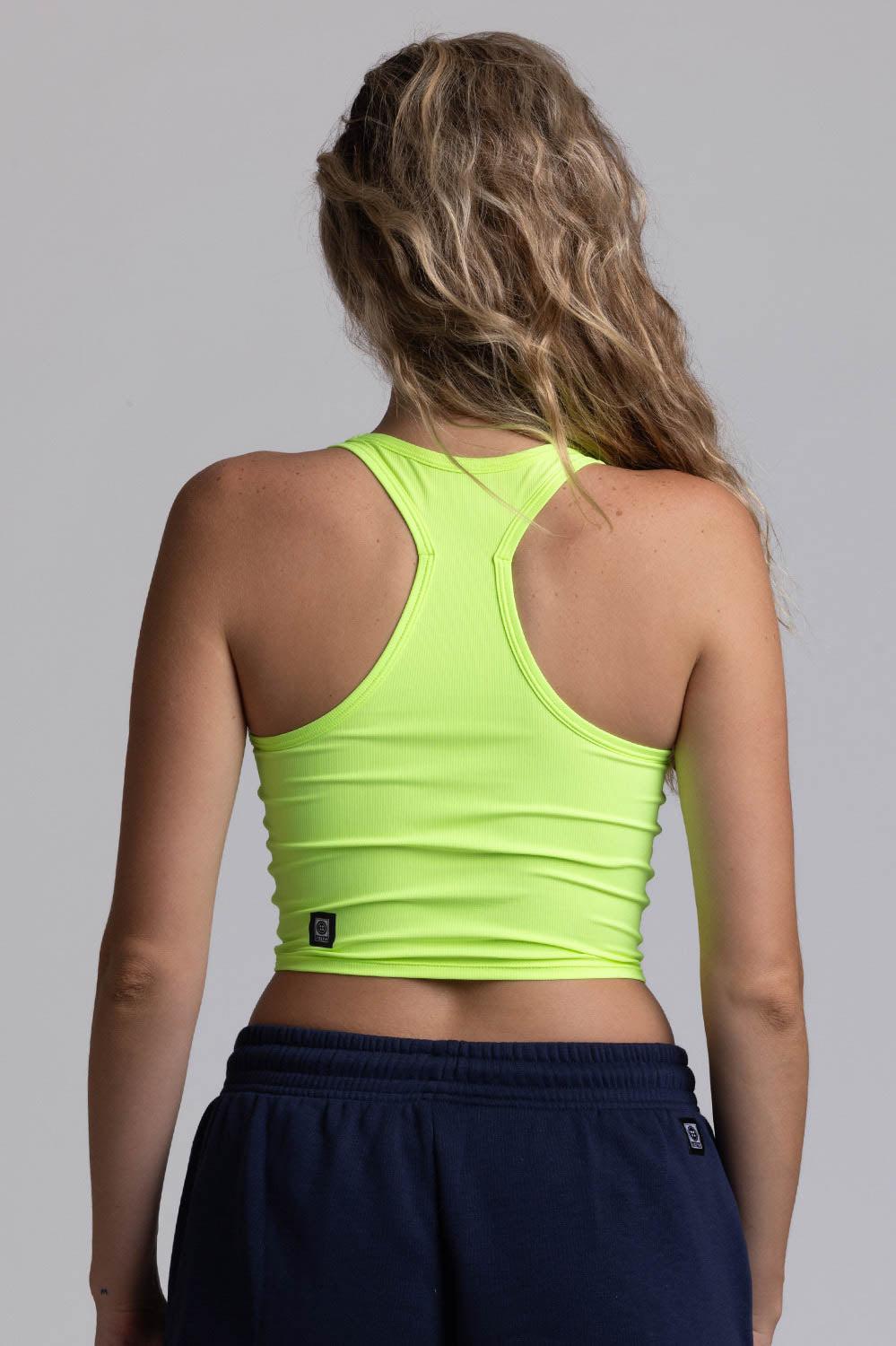 Rochelle Basic Crop Top - Neon Yellow Product Image