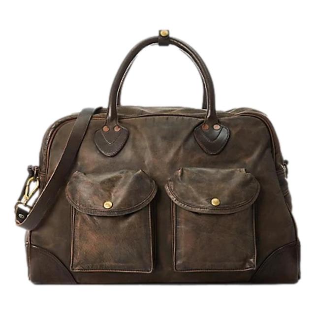 Leather Duffel Black Over Brown Product Image