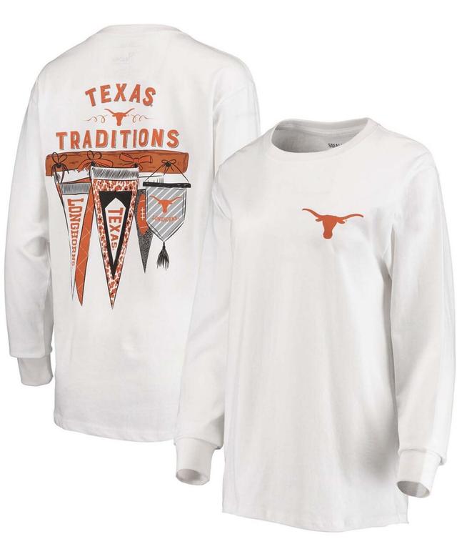 Womens Pressbox Texas Longhorns Traditions Pennant Long Sleeve T-Shirt Product Image