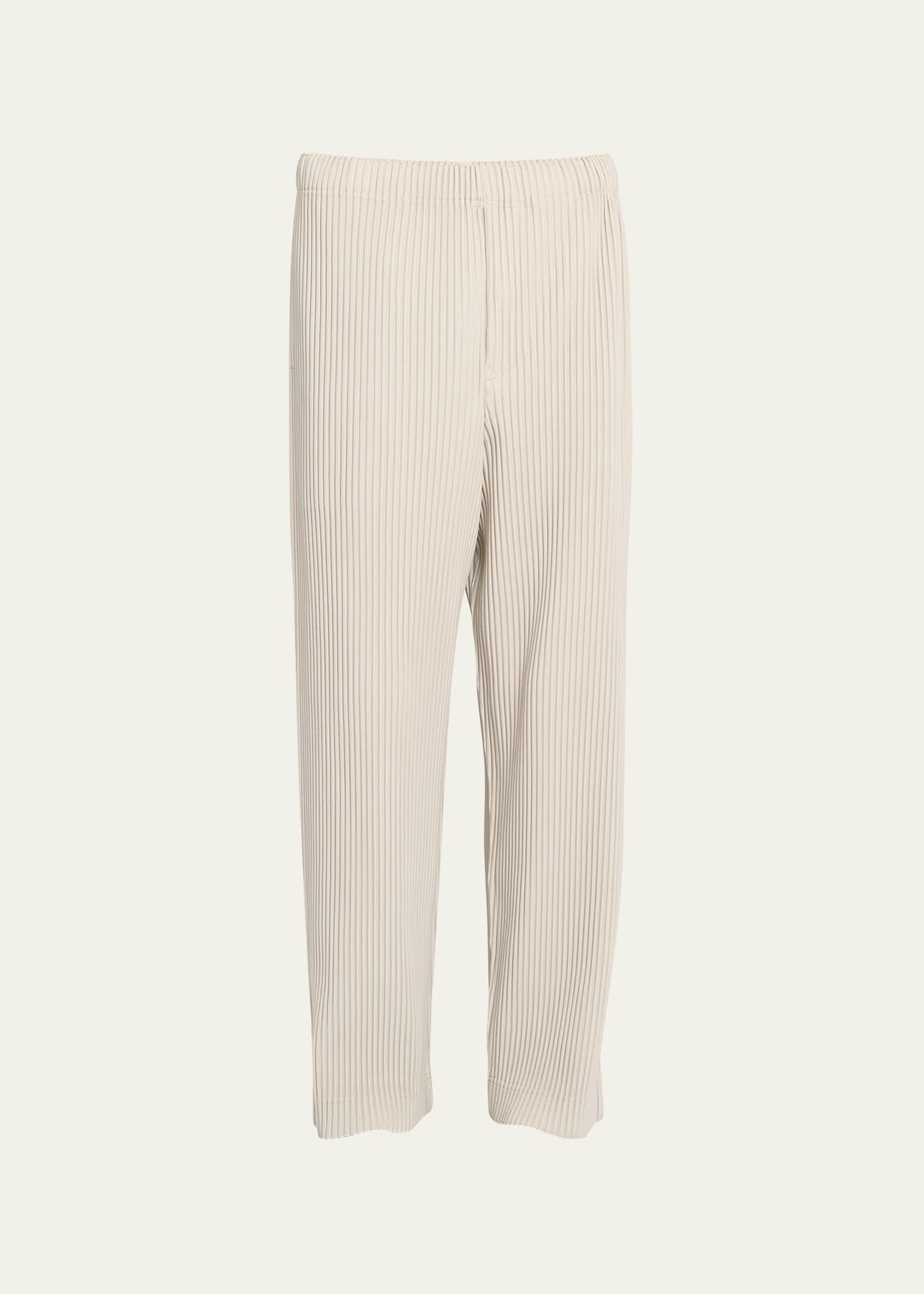 Mens Pleated Straight-Leg Pants Product Image