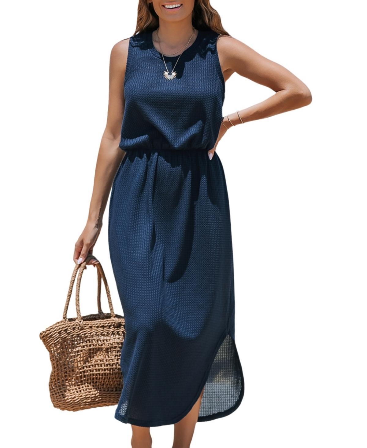 Cupshe Womens Navy Blue Midi Beach Dress Product Image