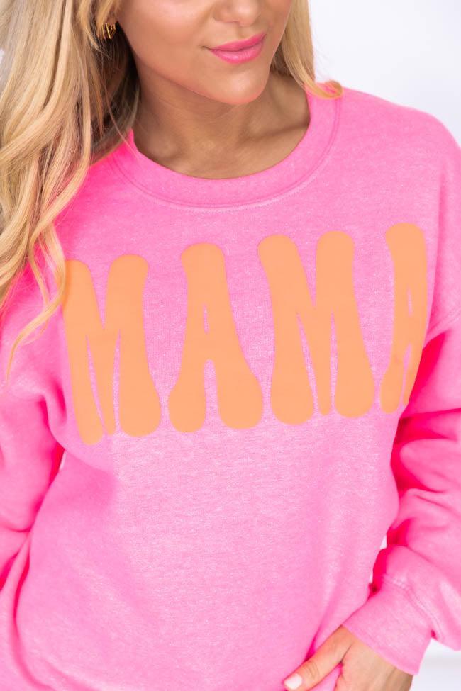 Mama Safety Pink Graphic Sweatshirt FINAL SALE Product Image