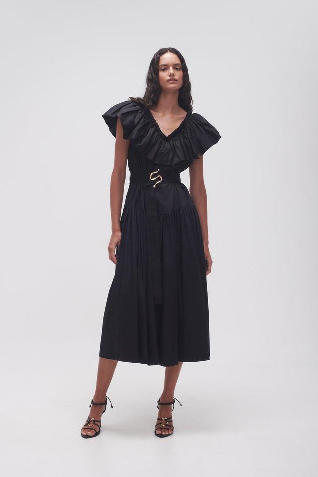 Alma Bubble Frill Midi Dress Product Image