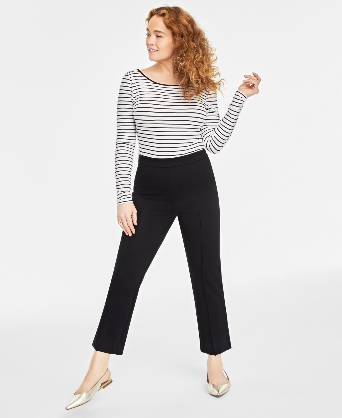 On 34th Womens Ponte-Knit Pull-On Ankle Pants, Created for Macys product image