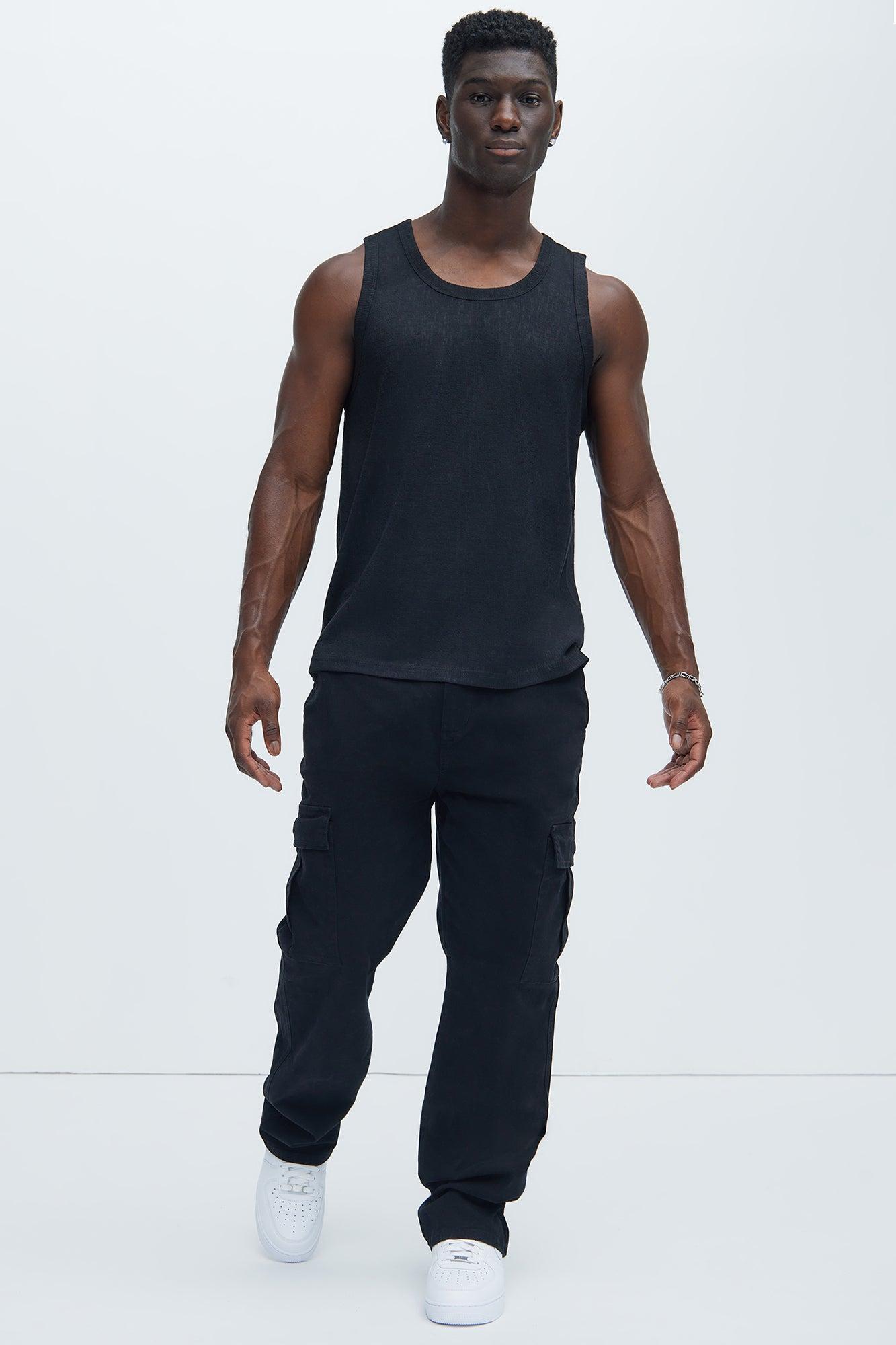 Henrik Textured Tank - Black Product Image