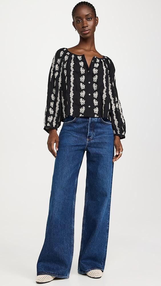 Madewell Top Embroidered Emilina Top | Shopbop Product Image