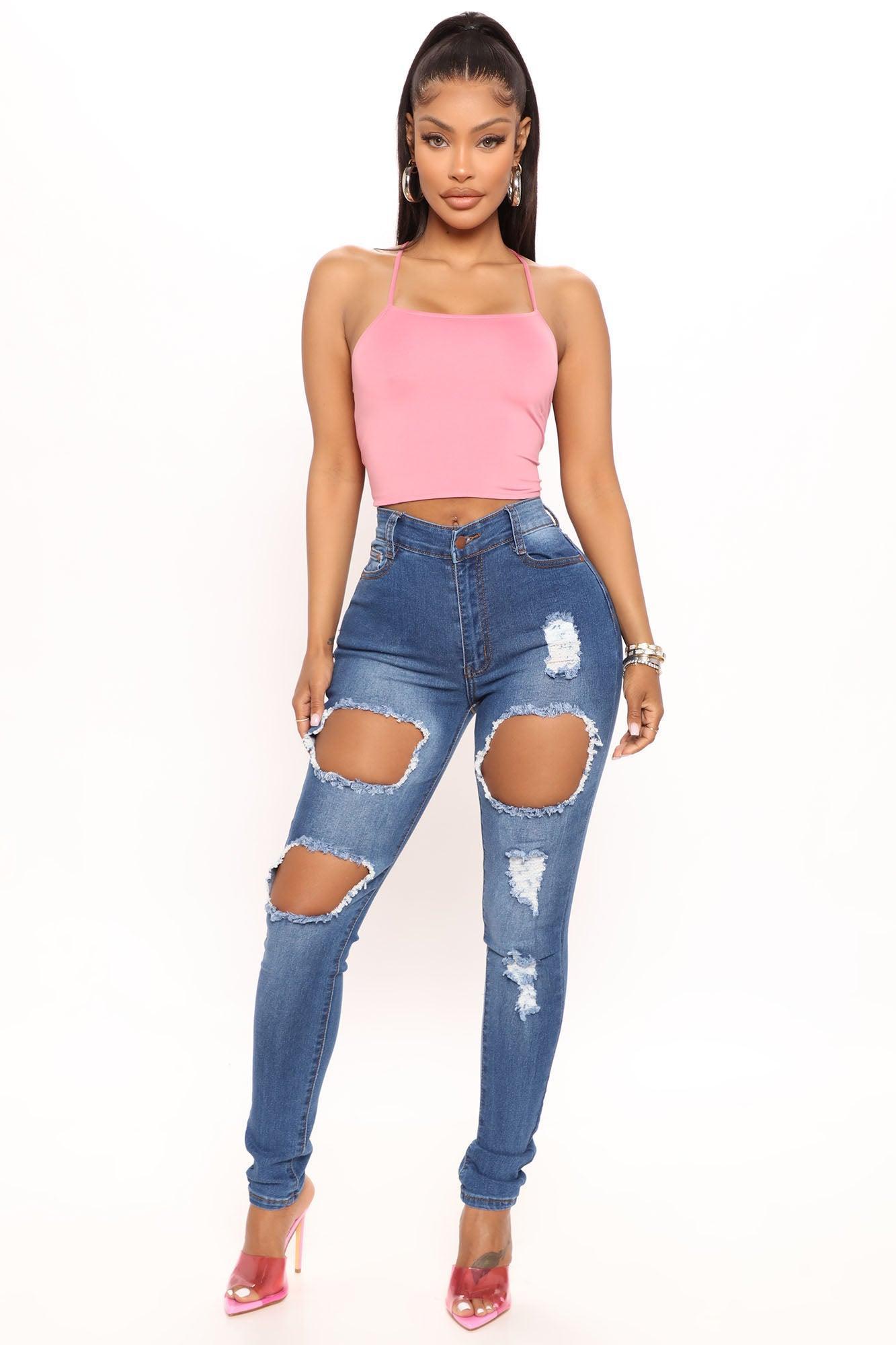 Catty Distressed Skinny Jeans - Medium Wash product image