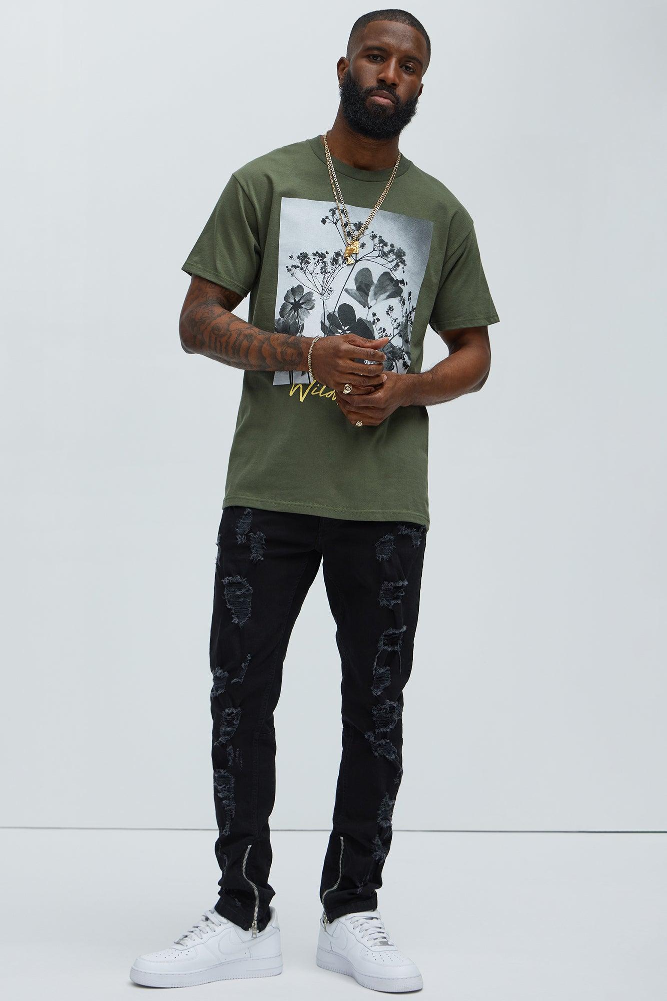 Wildflower Short Sleeve Tee - Olive Product Image