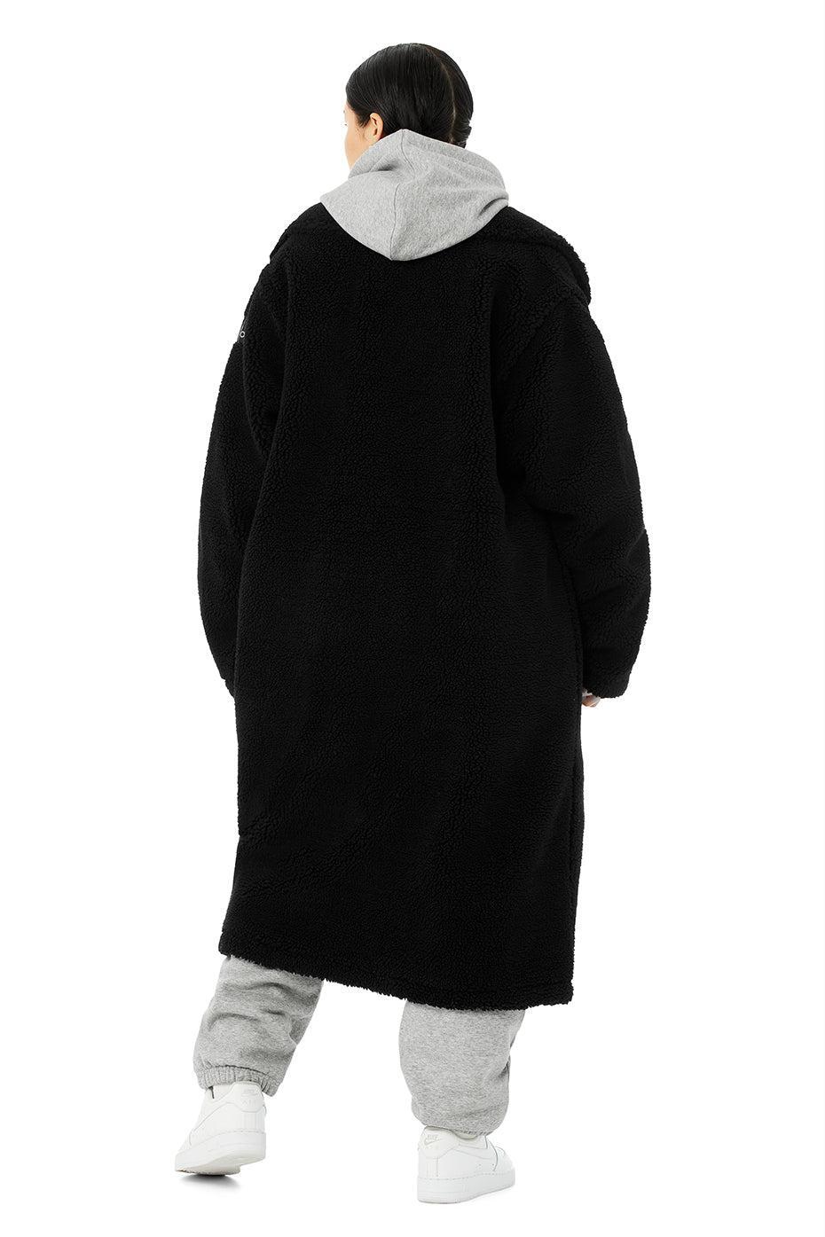 Oversized Sherpa Trench - Black Female Product Image