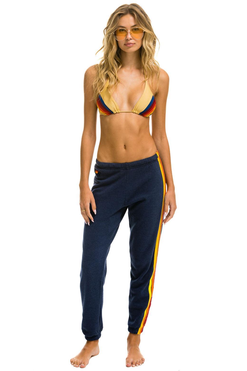 5 STRIPE SWEATPANTS - NAVY Female Product Image