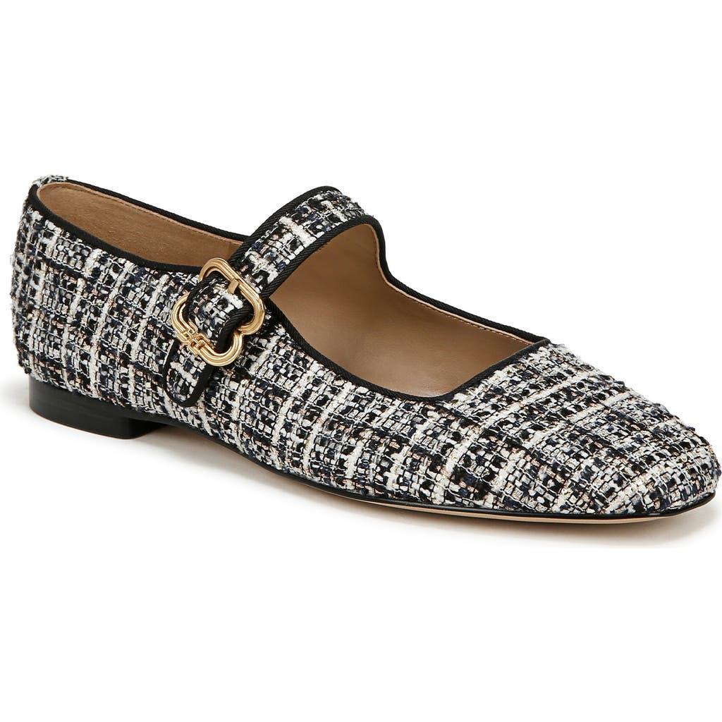 SAM EDELMAN Michaela Mary Jane Flat In Black Tweed Multi Product Image