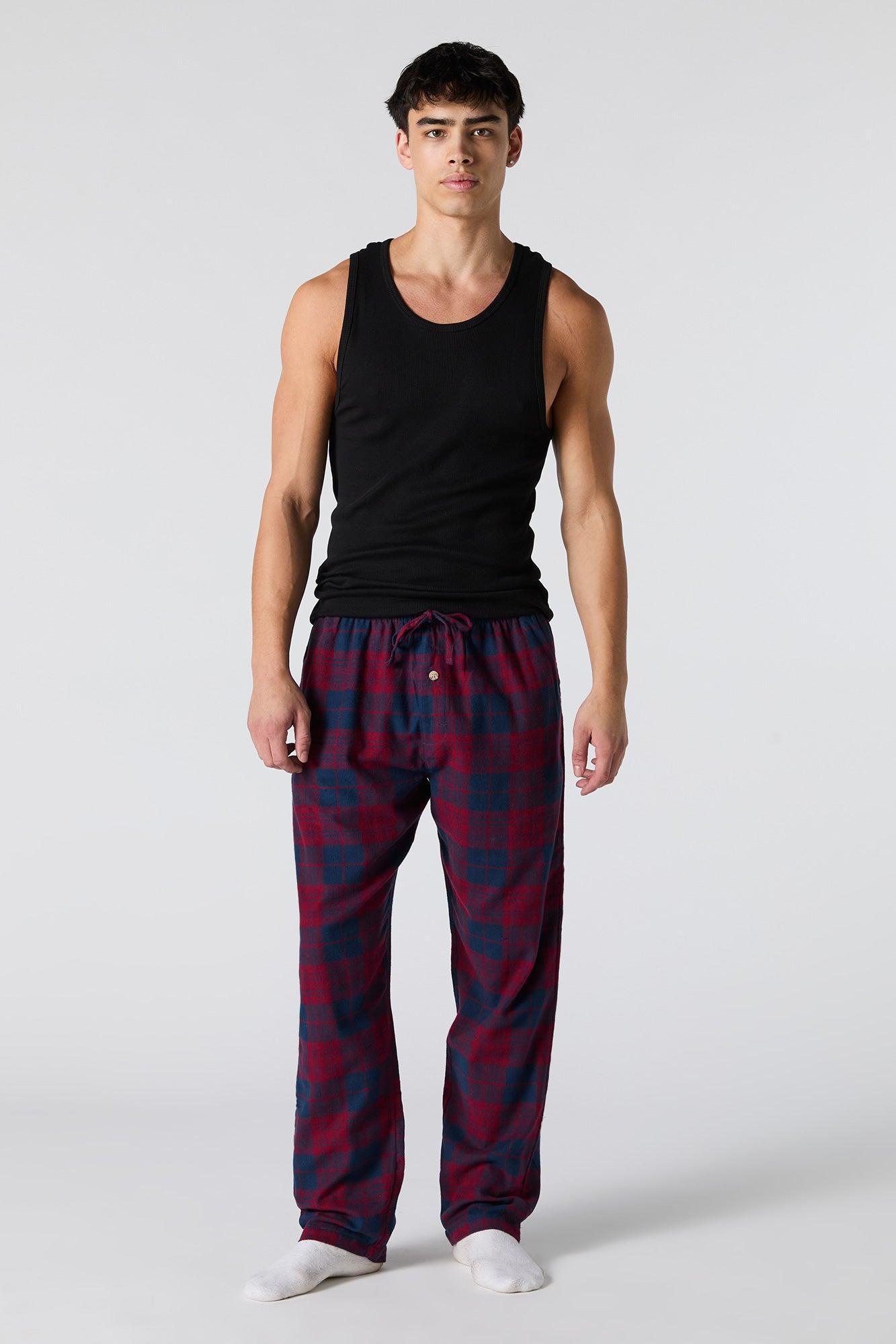 Plaid Flannel Pajama Bottom Male Product Image