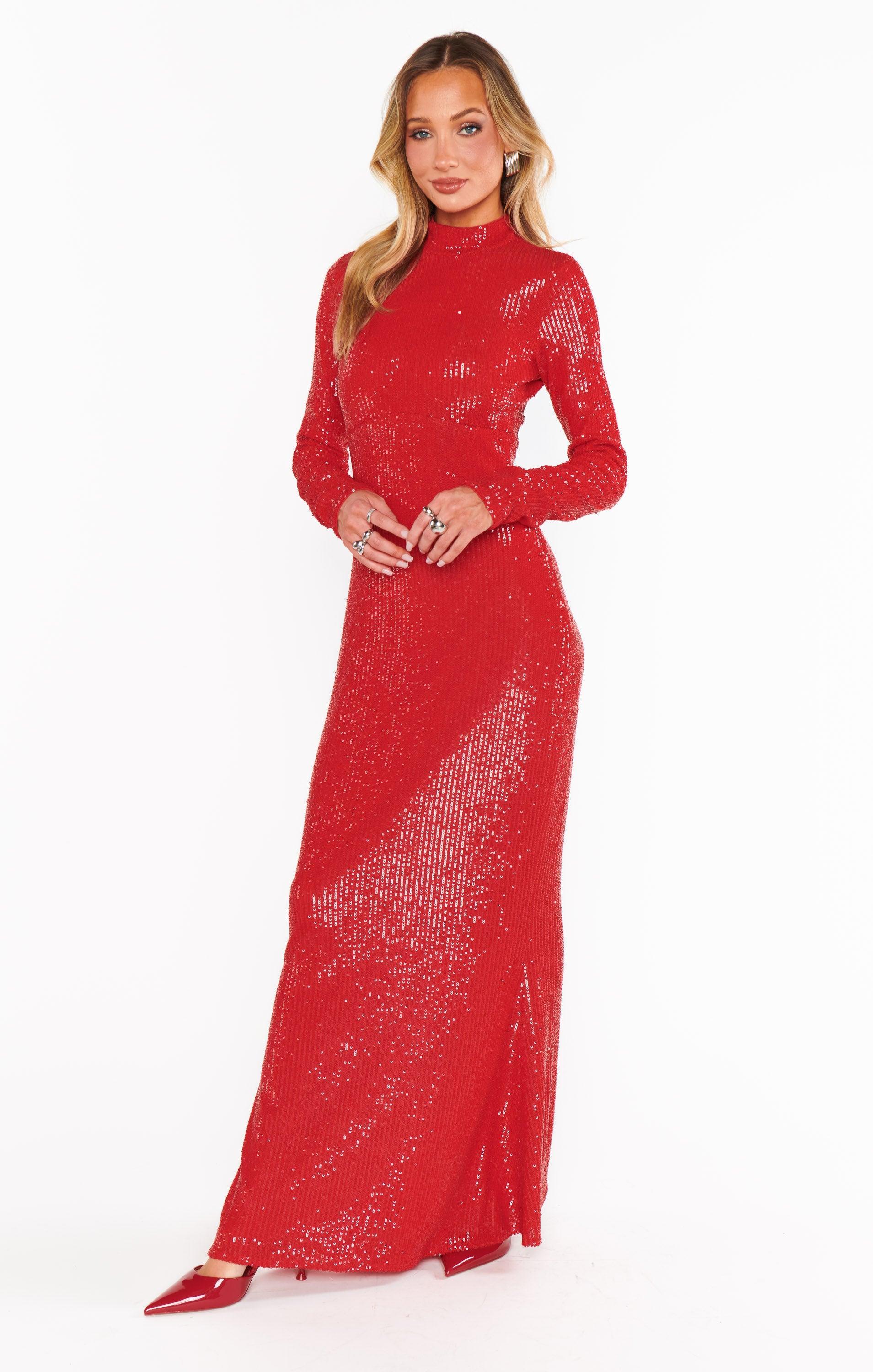 All Out Maxi Dress ~ Red Sequins Product Image