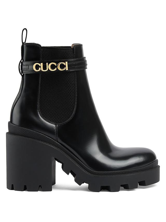 Womens Gucci Logo Trip Booties Product Image
