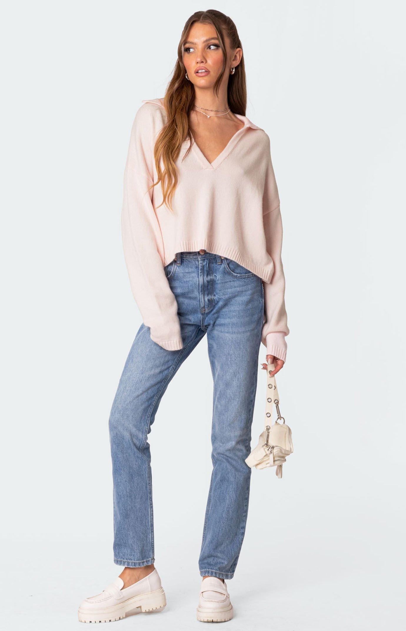 Edikted Womens Marcie Oversized Cropped Sweater Product Image