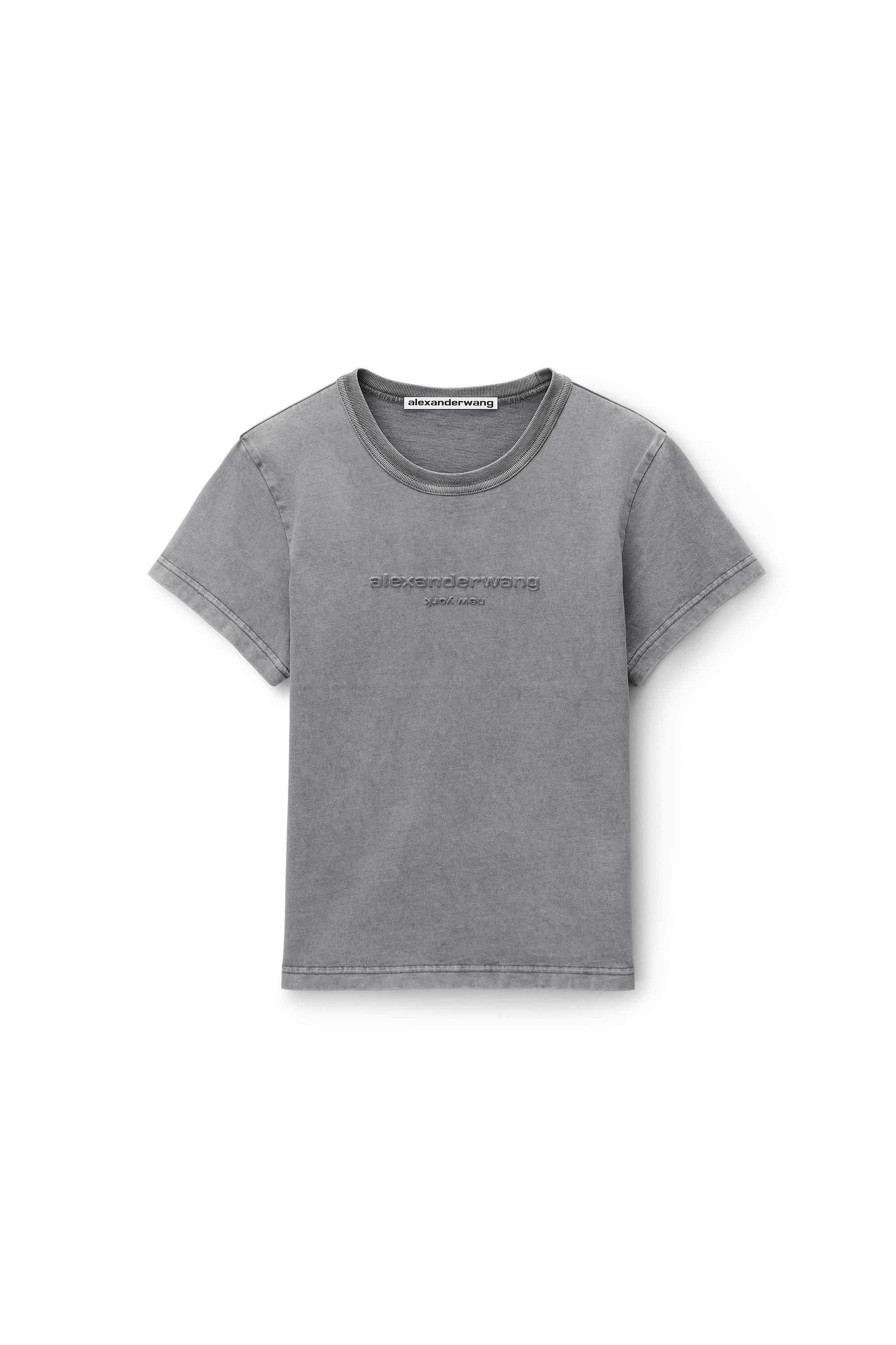 Logo Embossed Acid Wash Shrunken Tee Product Image