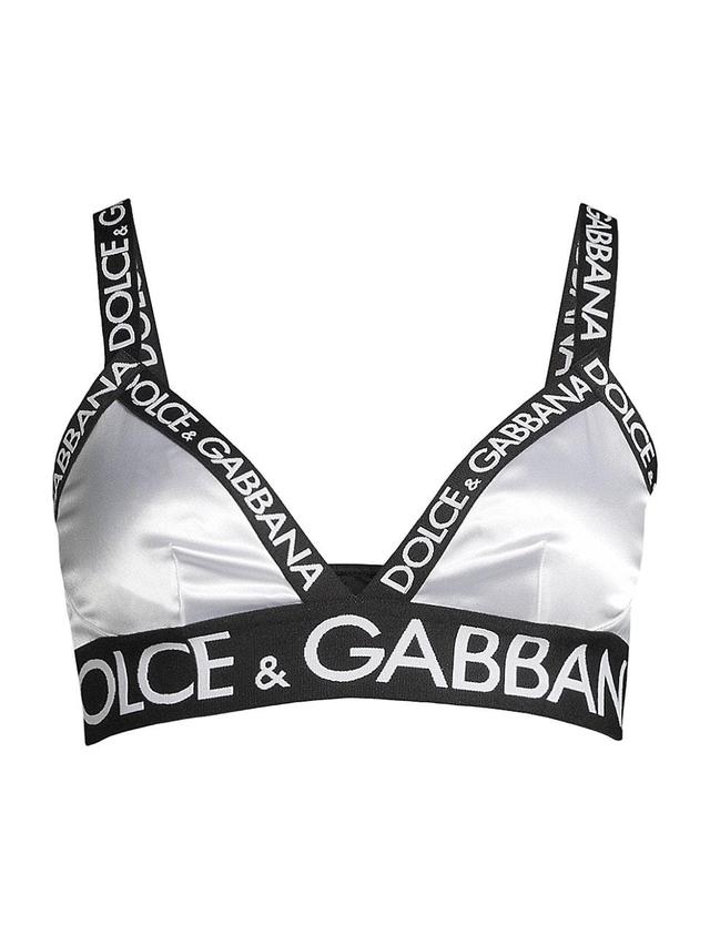 Womens Satin Logo Triangle Bra Product Image