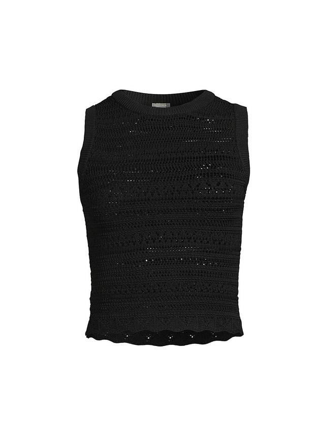 Womens Festival Crochet Shell Tank Top Product Image