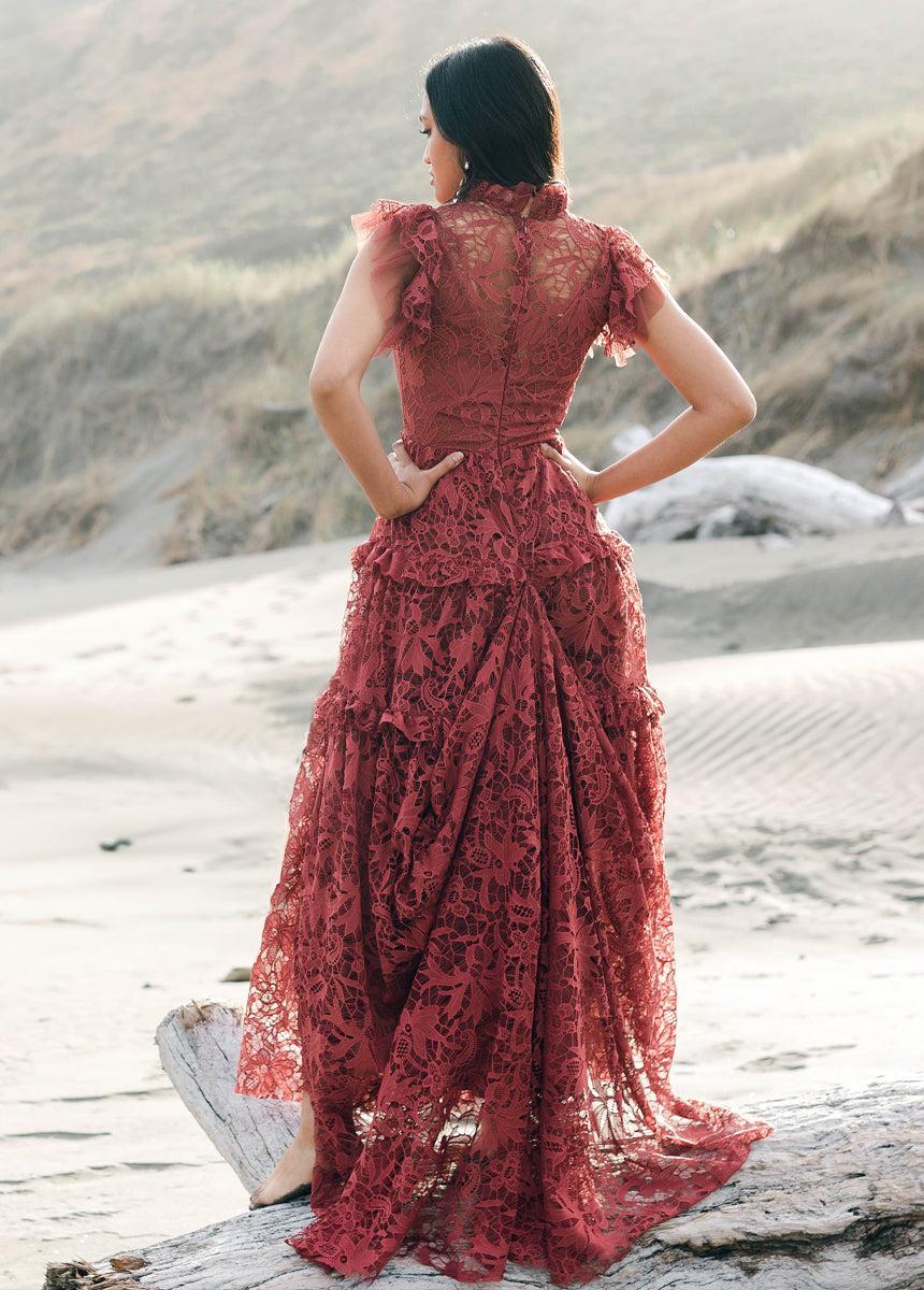 Allegra Impact Dress in Marsala Product Image