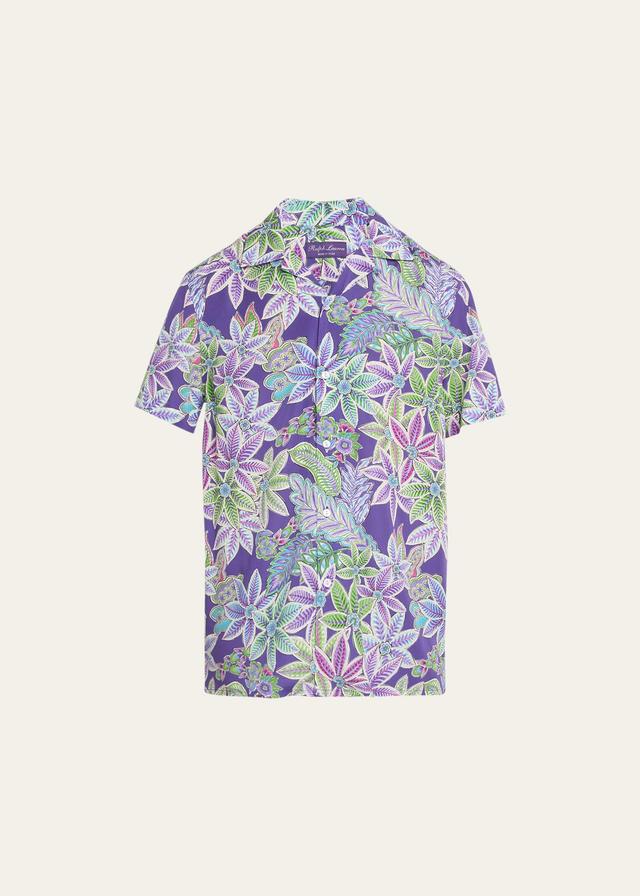 Mens Archer Floral Silk Camp Shirt Product Image