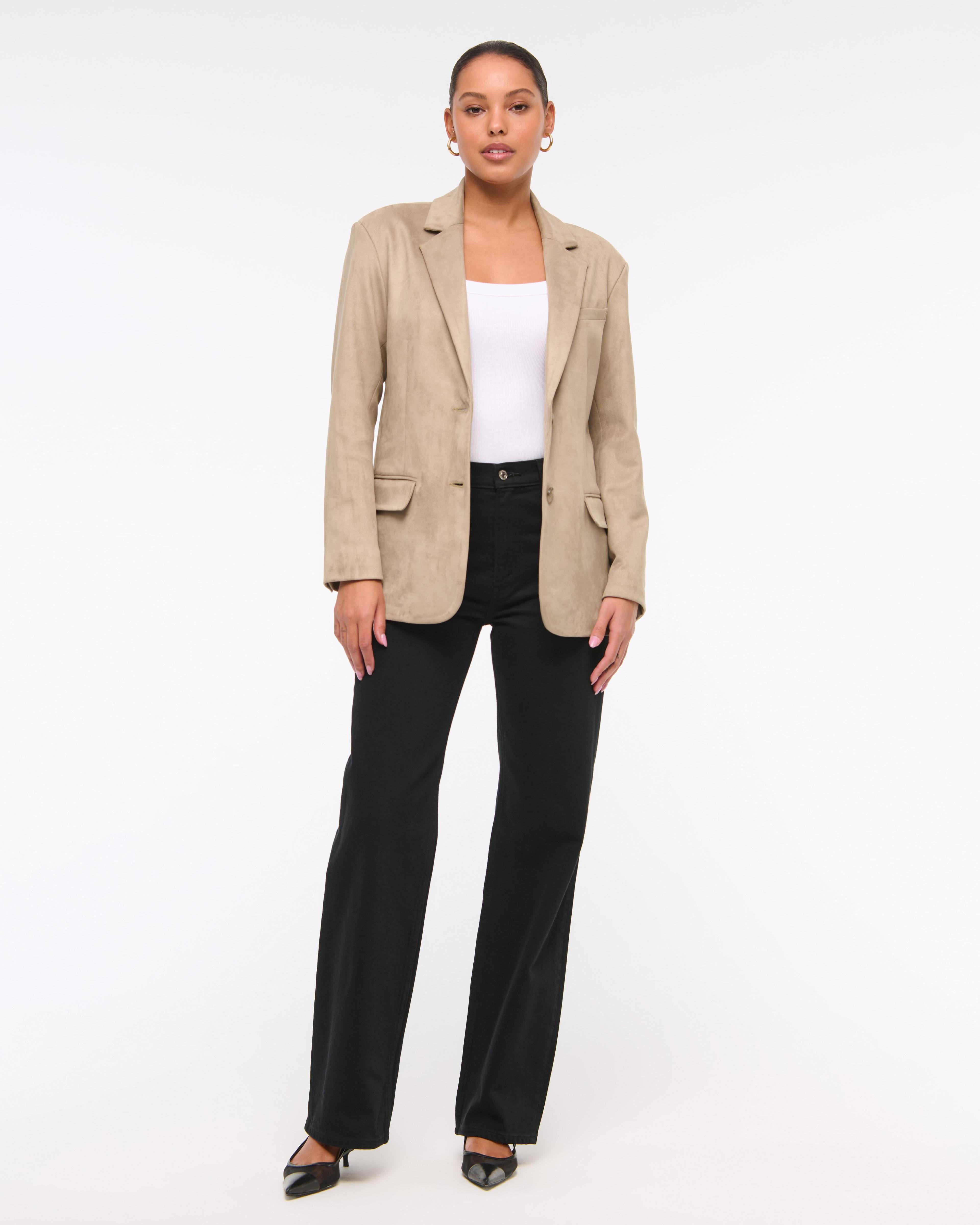 Vegan Suede Slouchy Blazer Product Image