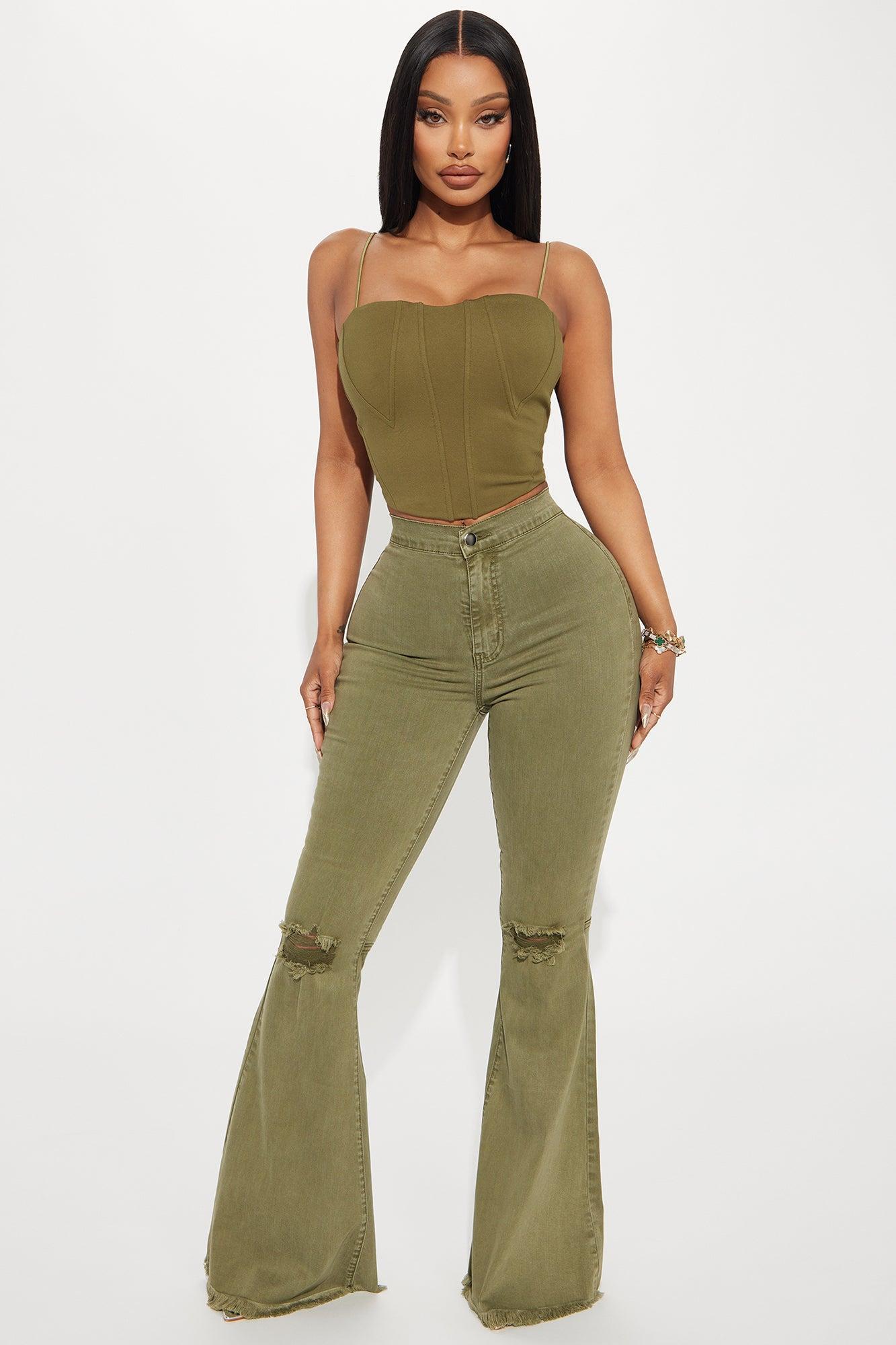 Samantha Corset Top - Olive Product Image