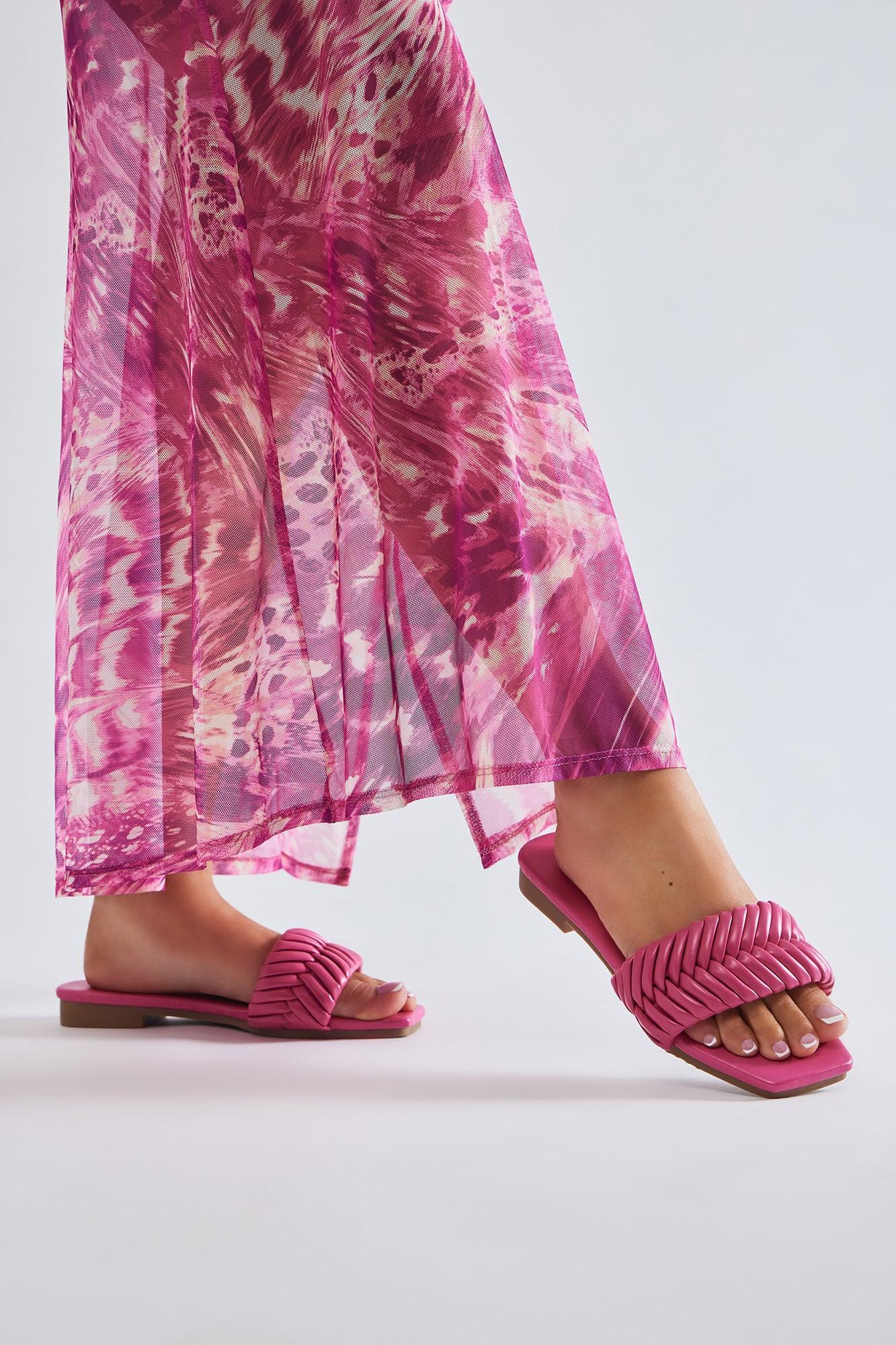 Summer Staple Sandals - Fuchsia Product Image