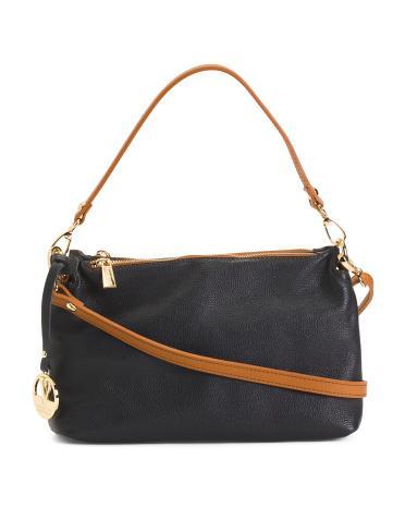 Leather Triple Entry Crossbody for Women Product Image