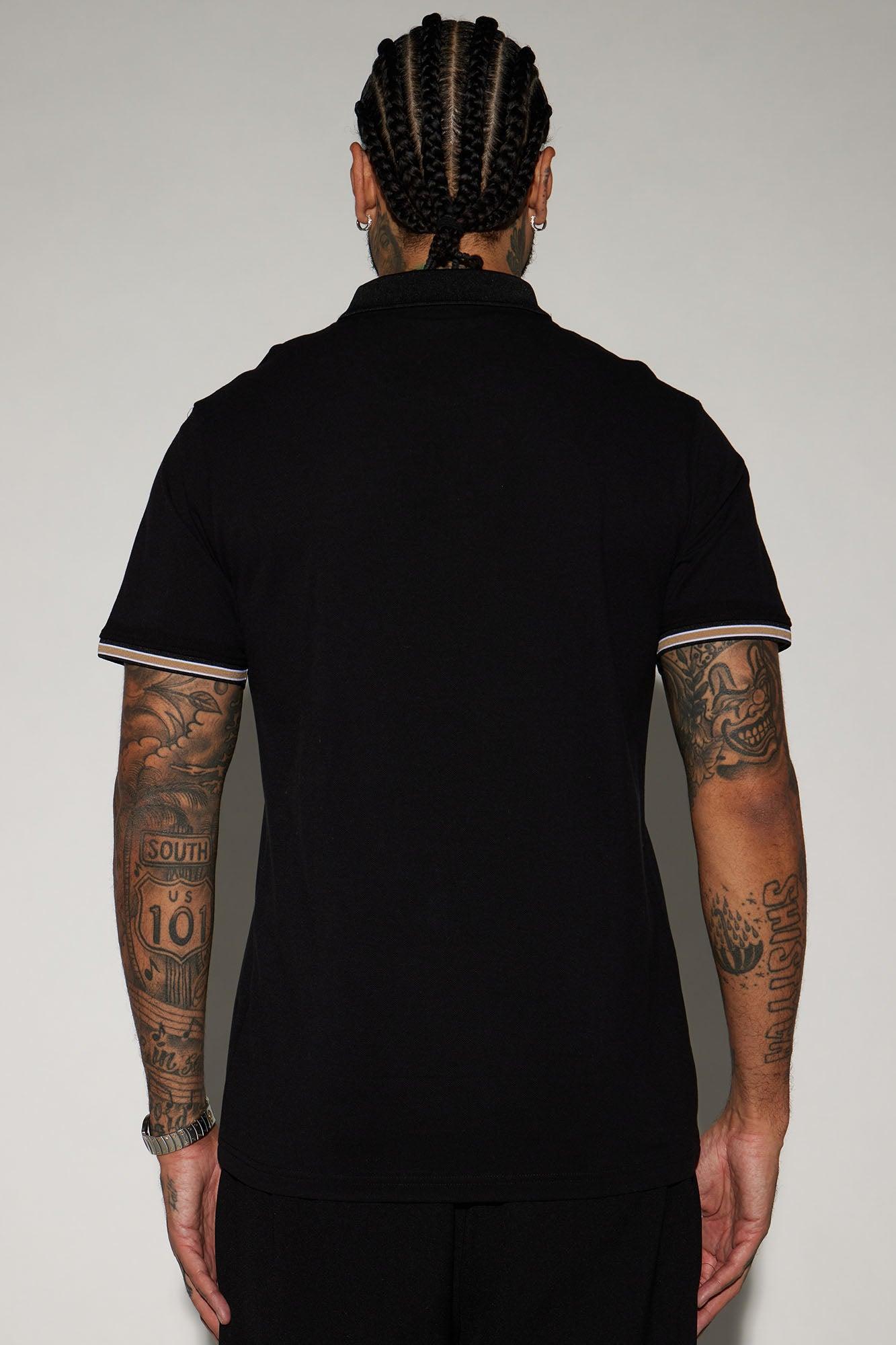 Sensational Short Sleeve Polo - Black/combo Product Image