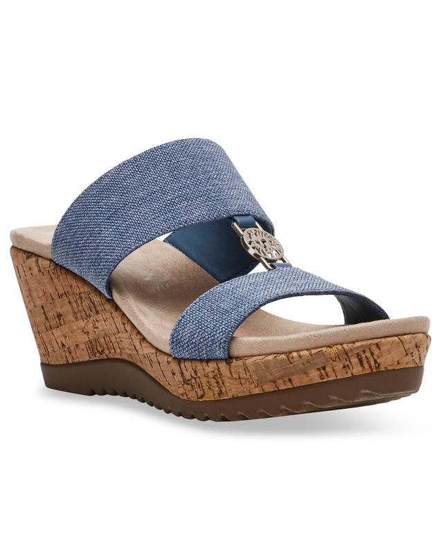 Anne Klein Womens Rikki Double Band Wedge Sandals Product Image