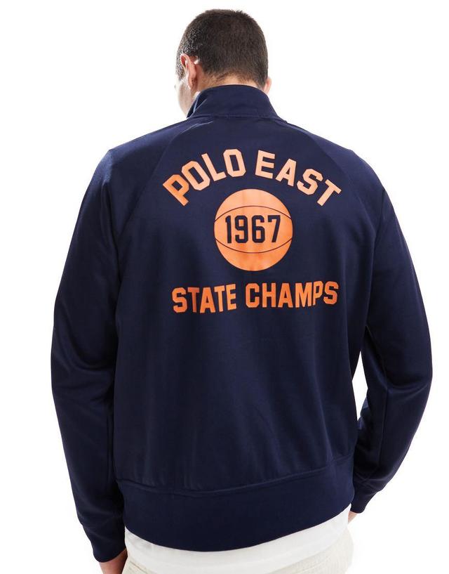 POLO RALPH LAUREN Collegiate Back Logo Tricot Track Jacket In Navy Product Image