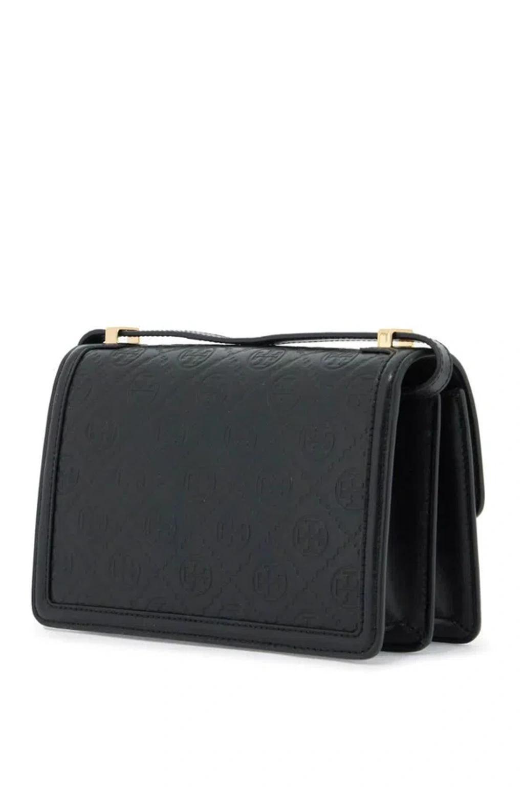 T Monogram Shoulder Bag In Black Product Image