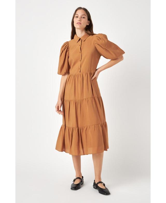 English Factory Tiered Midi Shirtdress Product Image