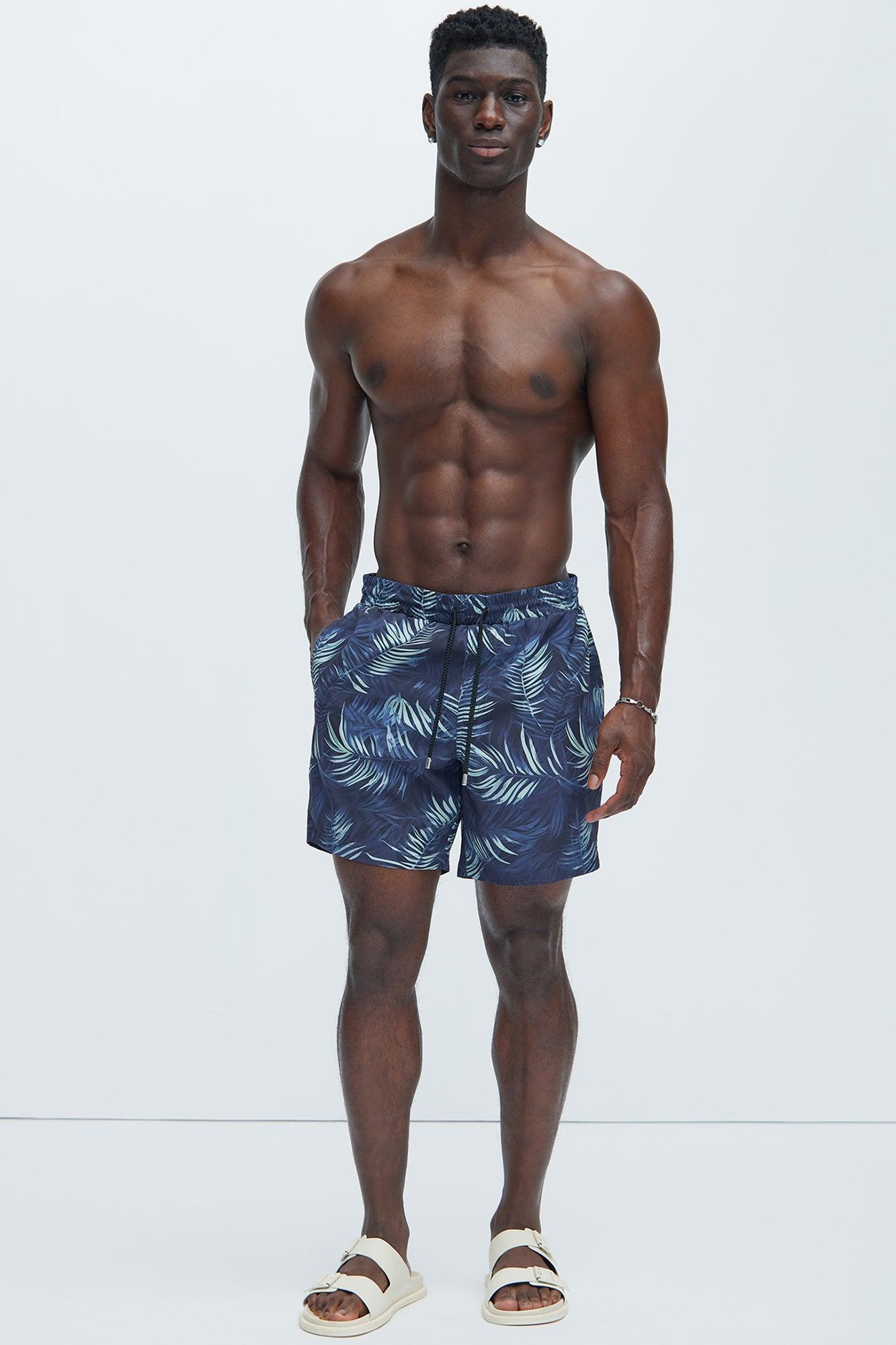 Kirk Palm Swim Trunks - Black/combo Product Image