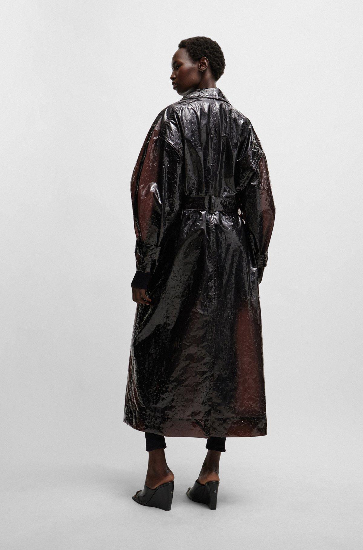 NAOMI x BOSS oversize raincoat with leopard-pattern embossing Product Image