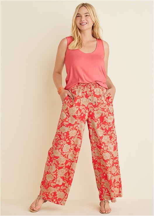 Cotton Linen Wide Leg Pants Product Image