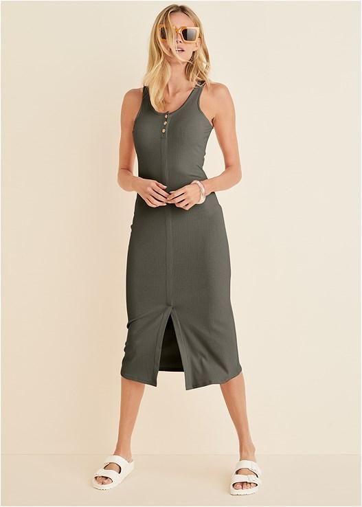 Henley Midi Dress Product Image