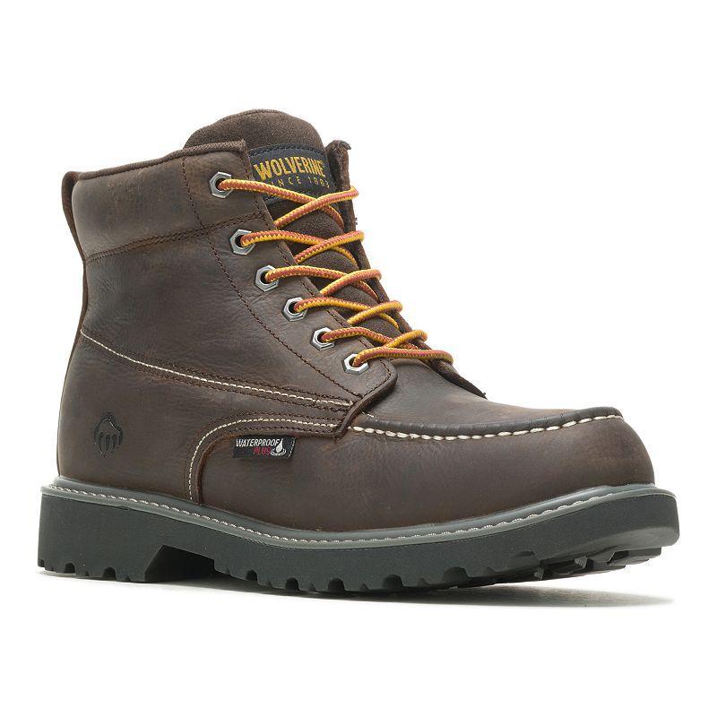 Wolverine Floorhand Moc Toe Mens Waterproof Work Boots Dark Brown Product Image