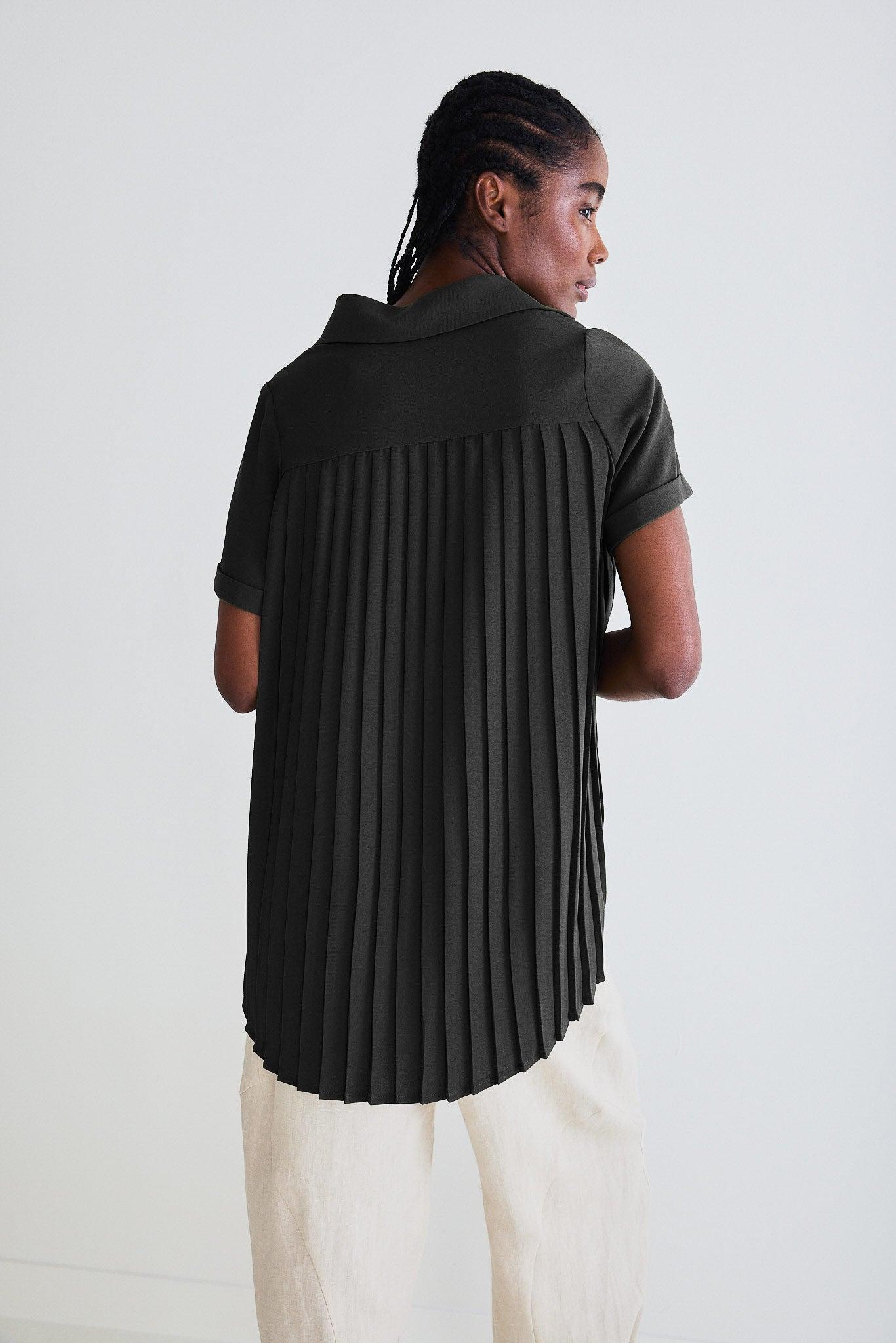 Look In The Back Pleated Blouse Product Image