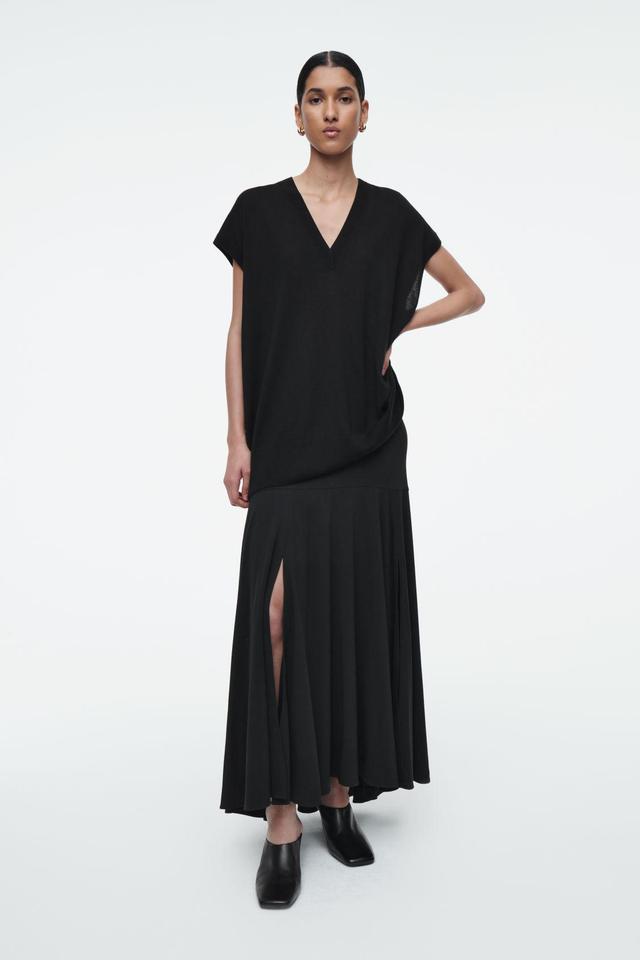 FLARED ASYMMETRIC MIDI SKIRT Product Image