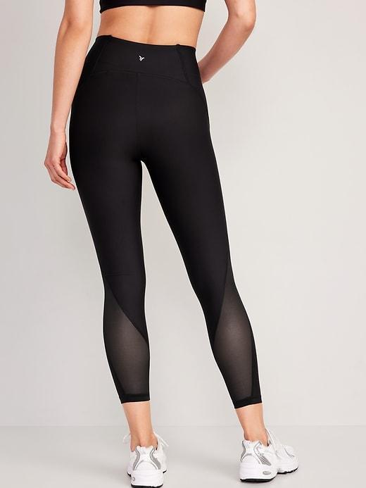 High-Waisted PowerSoft Mesh-Panel 7/8 Leggings Product Image