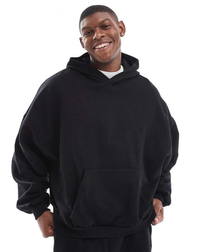 ASOS DESIGN premium heavyweight extreme oversized hoodie 400gsm in black Product Image