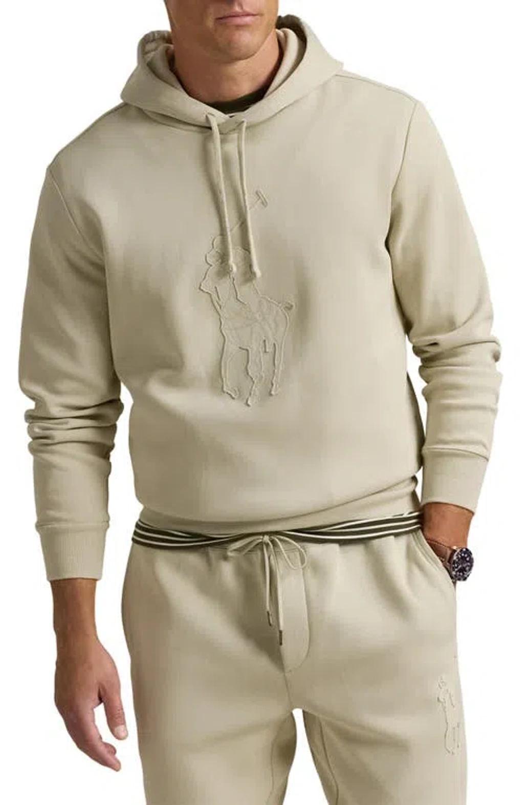 POLO RALPH LAUREN Double Knit Cotton Blend Pullover Hoodie In Classic Stone Product Image