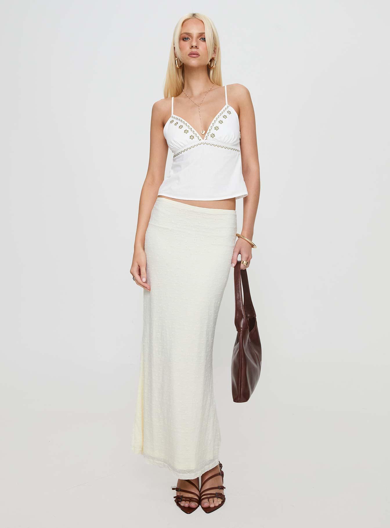 Love Like Yours Lace Maxi Skirt Cream Product Image