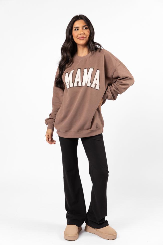 Mama Block Mocha Oversized Graphic Sweatshirt Product Image