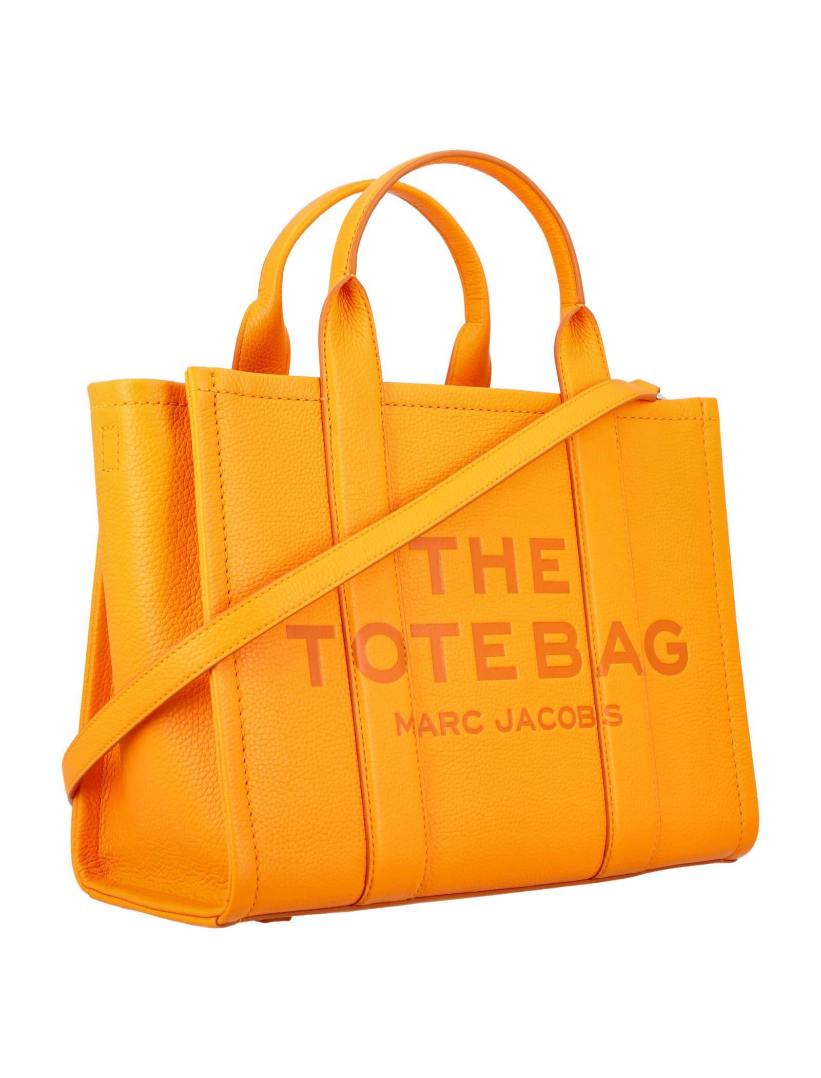 MARC JACOBS The Leather Medium Tote Bag In Yellow Product Image