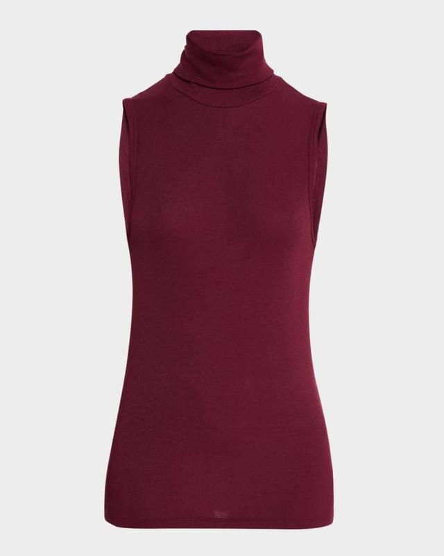 Modal Rib Sleeveless Turtleneck Top Product Image