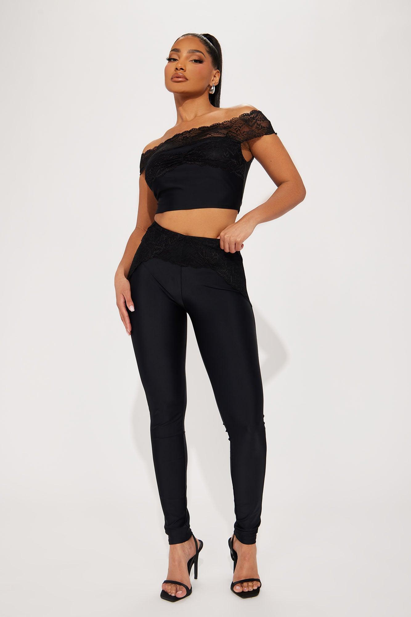 Lost In Love Legging Set - Black Product Image